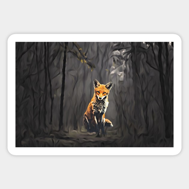 Burned out Fox Sticker by Sir Reel Designs